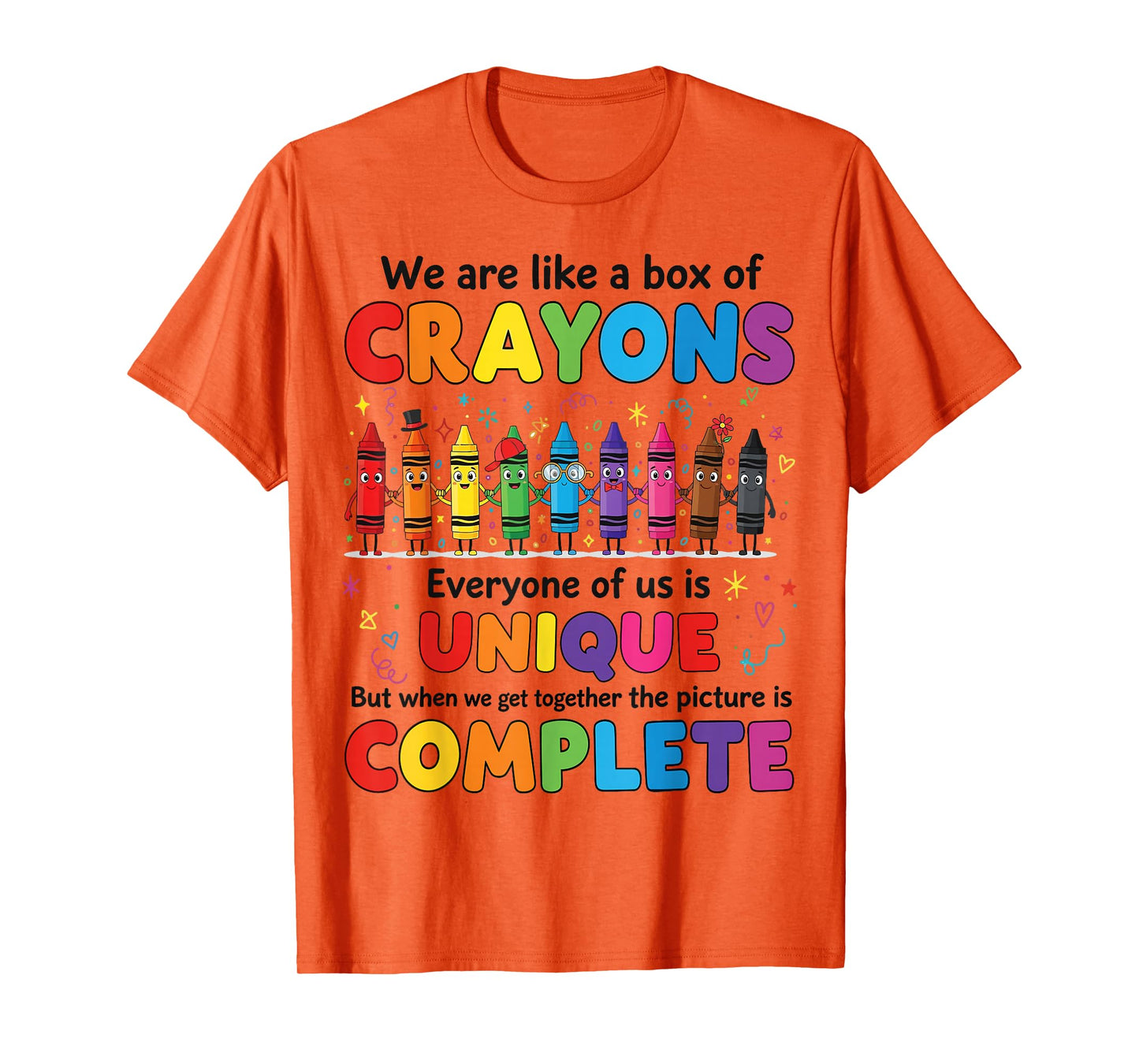 Teacher We are Like a Box of Crayons Funny Back to School T-Shirt