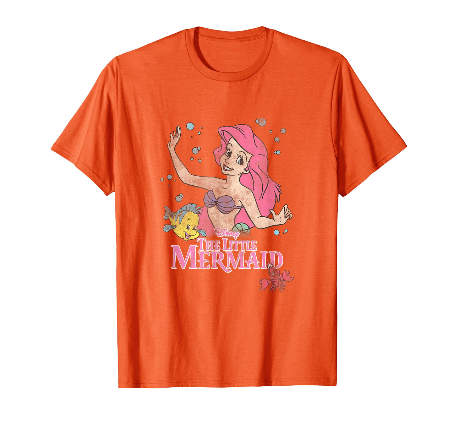 Disney The Little Mermaid Ariel Flounder Sebastian Vintage T-Shirt