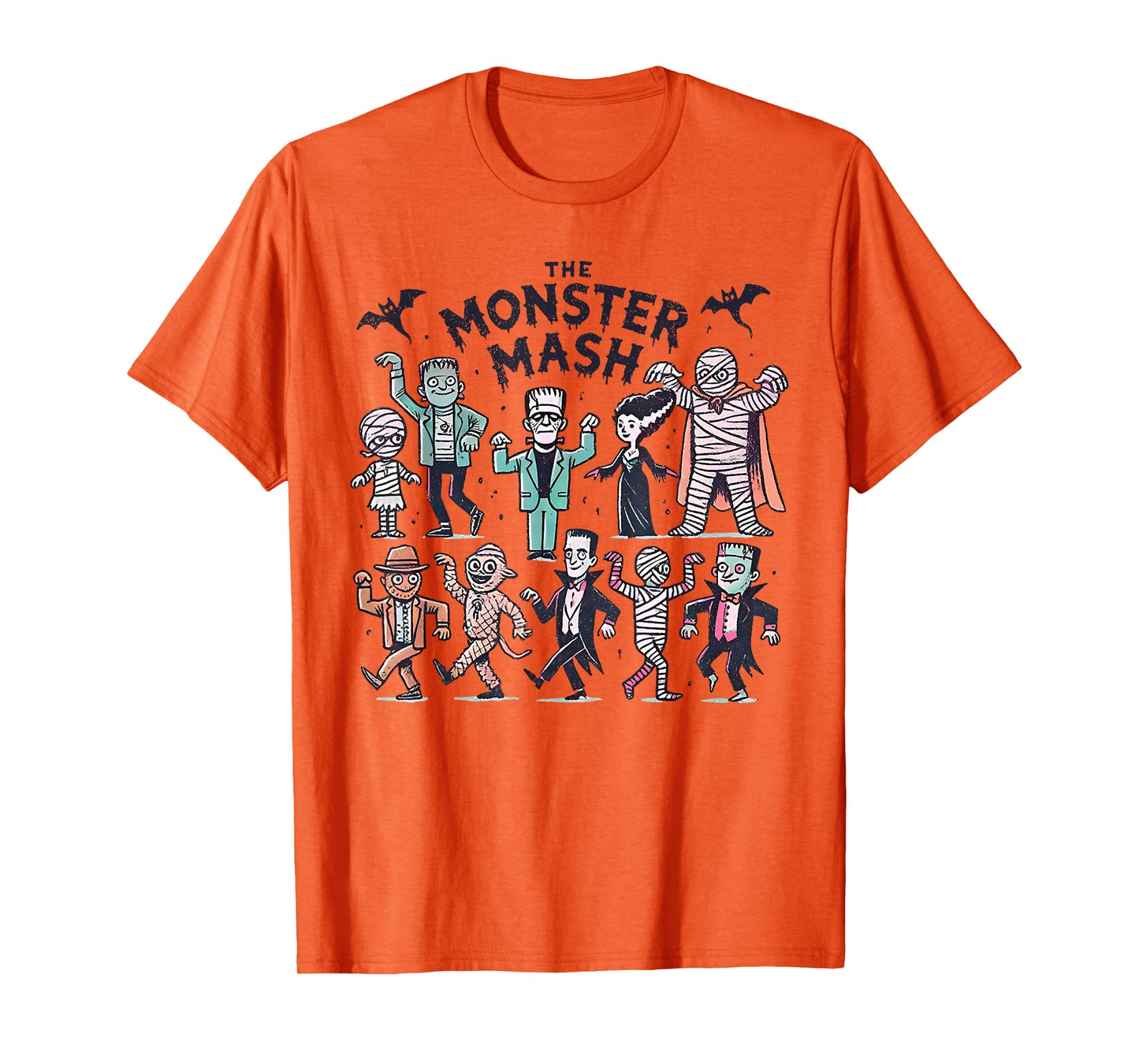 Monster Mash Spooky Season Halloween Mummy Witch Vampire T-Shirt