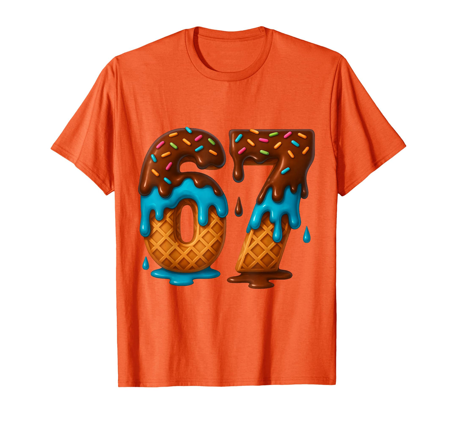 67 Ice Cream Drip Meme Funny Six Seven GenAlpha Slang T-Shirt
