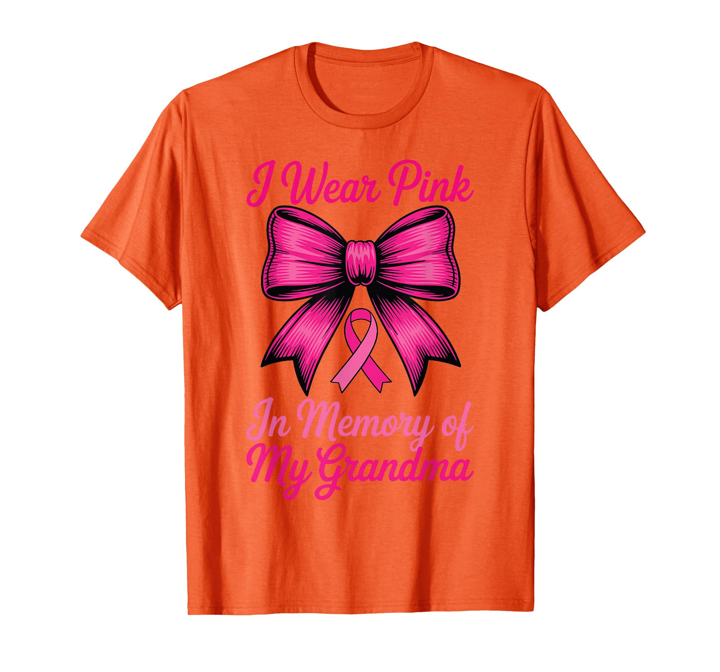 I Wear Pink for My Grandma Breast Cancer Pink Coquette Bow T-Shirt