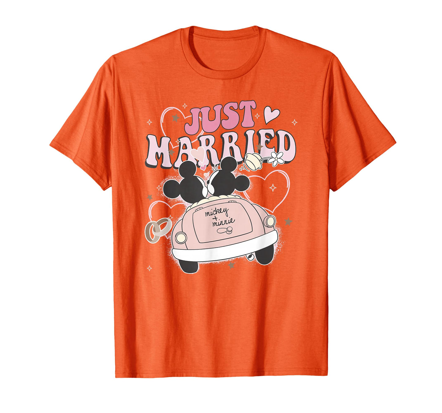 Disney Mickey & Friends Just Married Mickey Minnie Love Logo T-Shirt