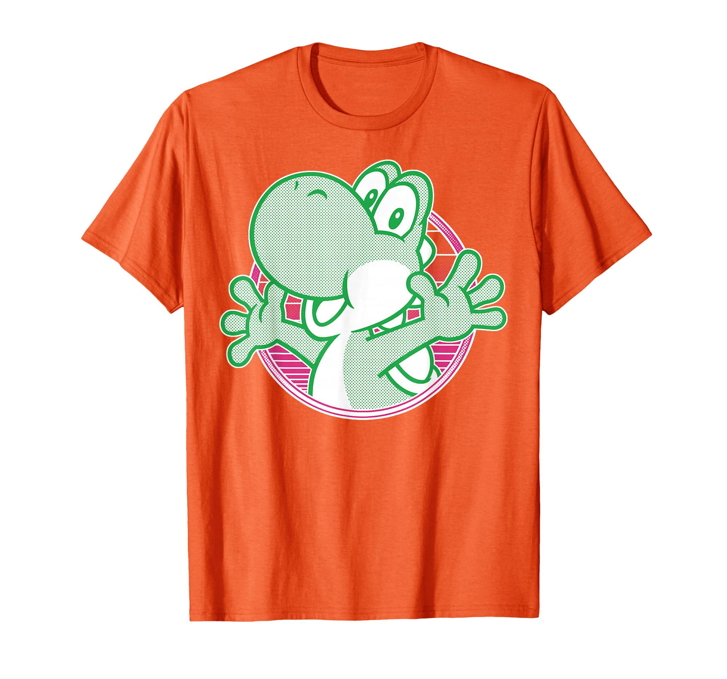 Super Mario Yoshi Neon Circle Portrait T-Shirt