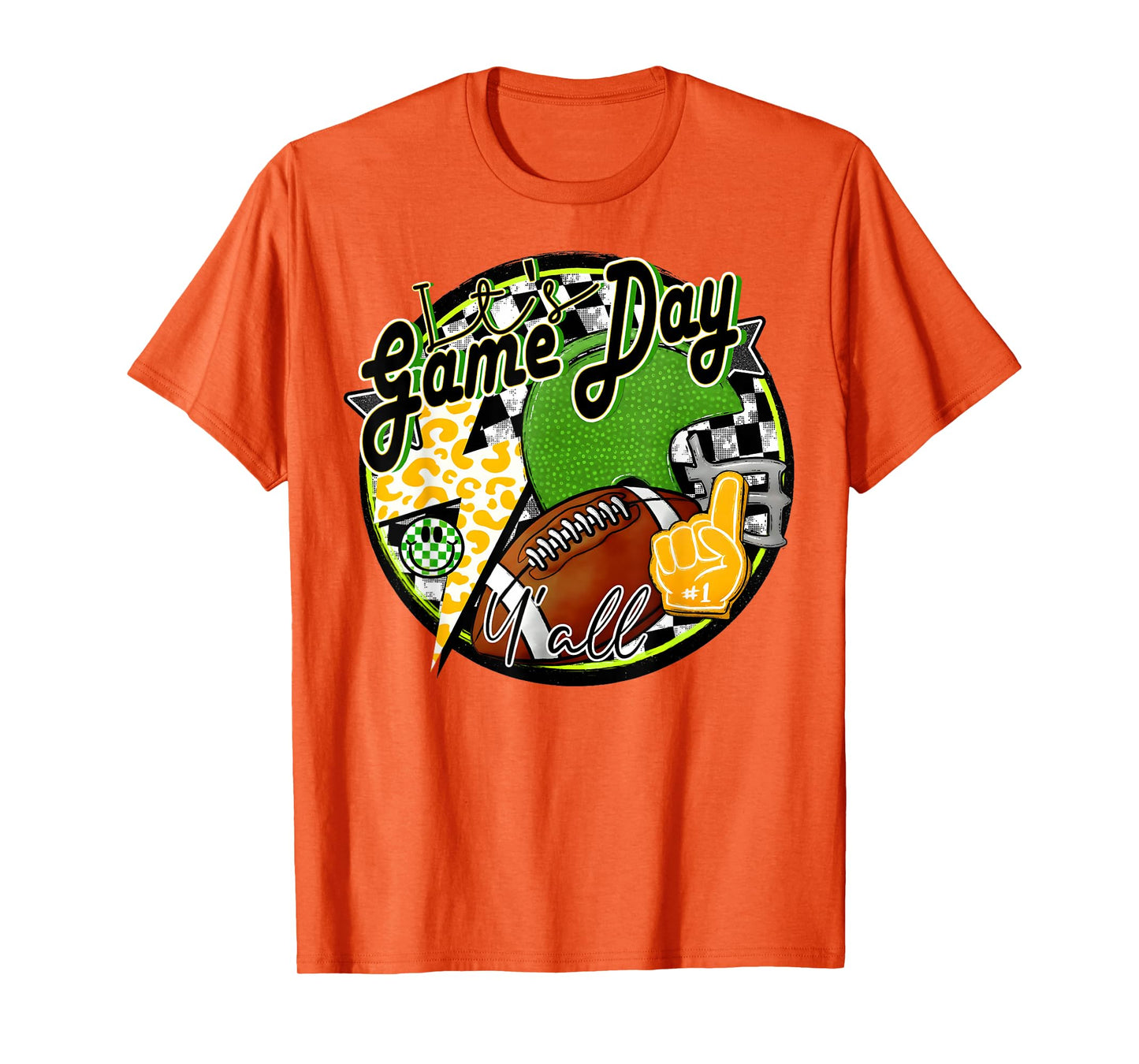 It's Game Day Y'all Retro Football Team Spirit Green & Gold T-Shirt
