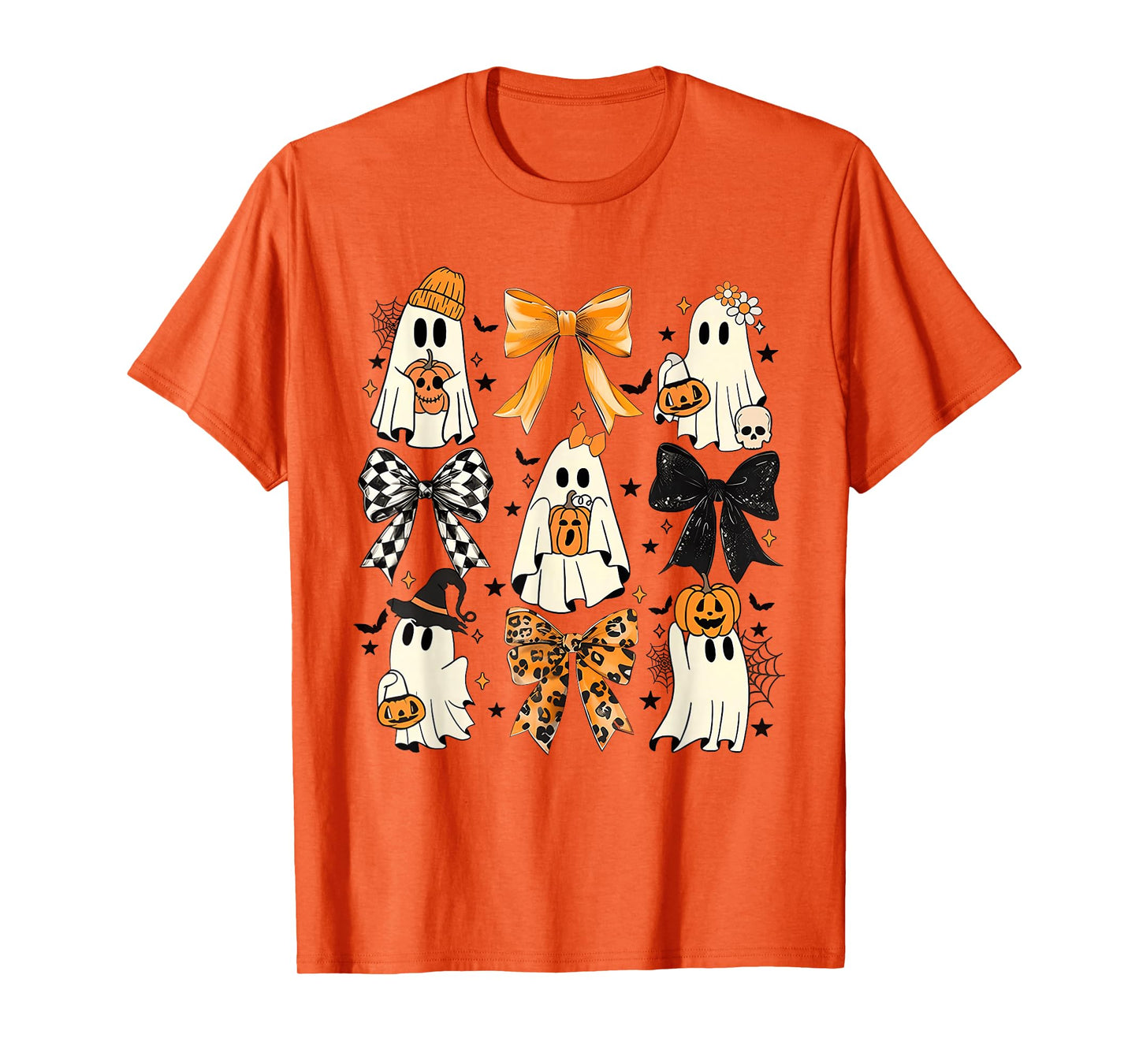 Coquette Bow Boo Witch Halloween Spooky Season Womens Girls T-Shirt