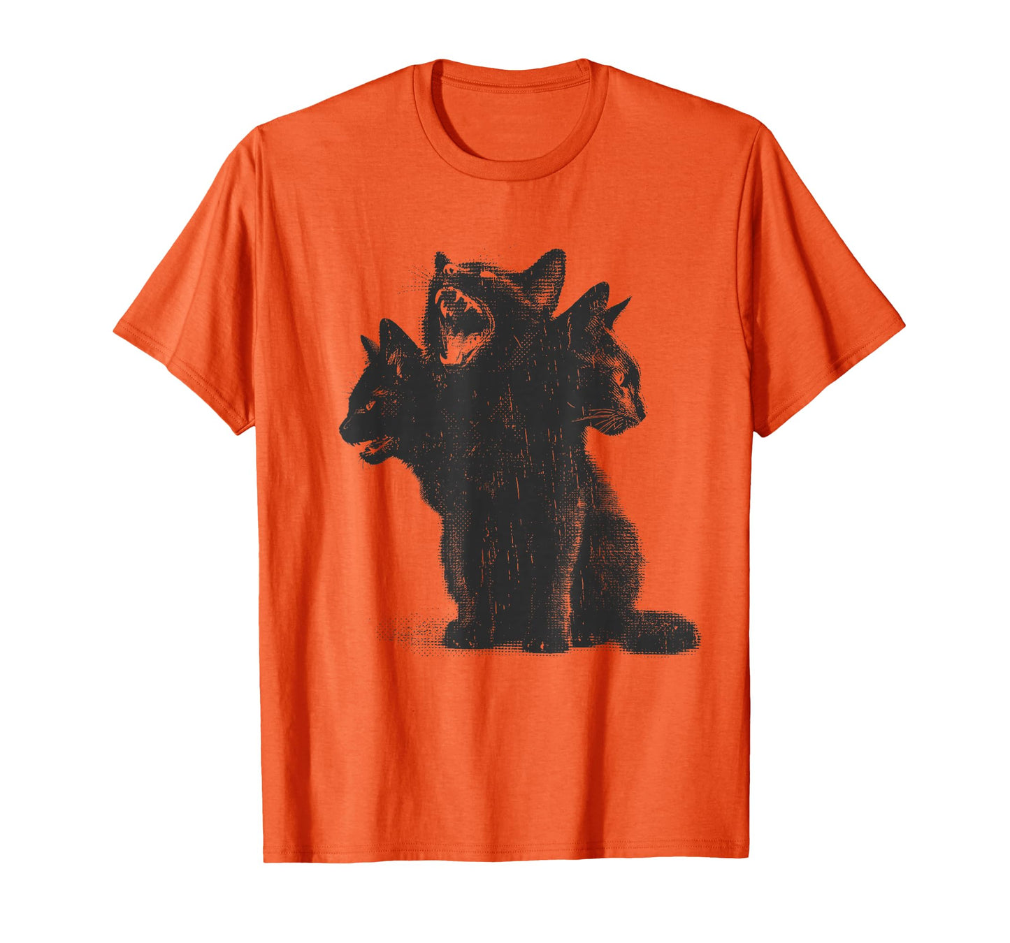 3 Headed Cat Vintage Grunge Alt 90s Halloween Goth Horror T-Shirt