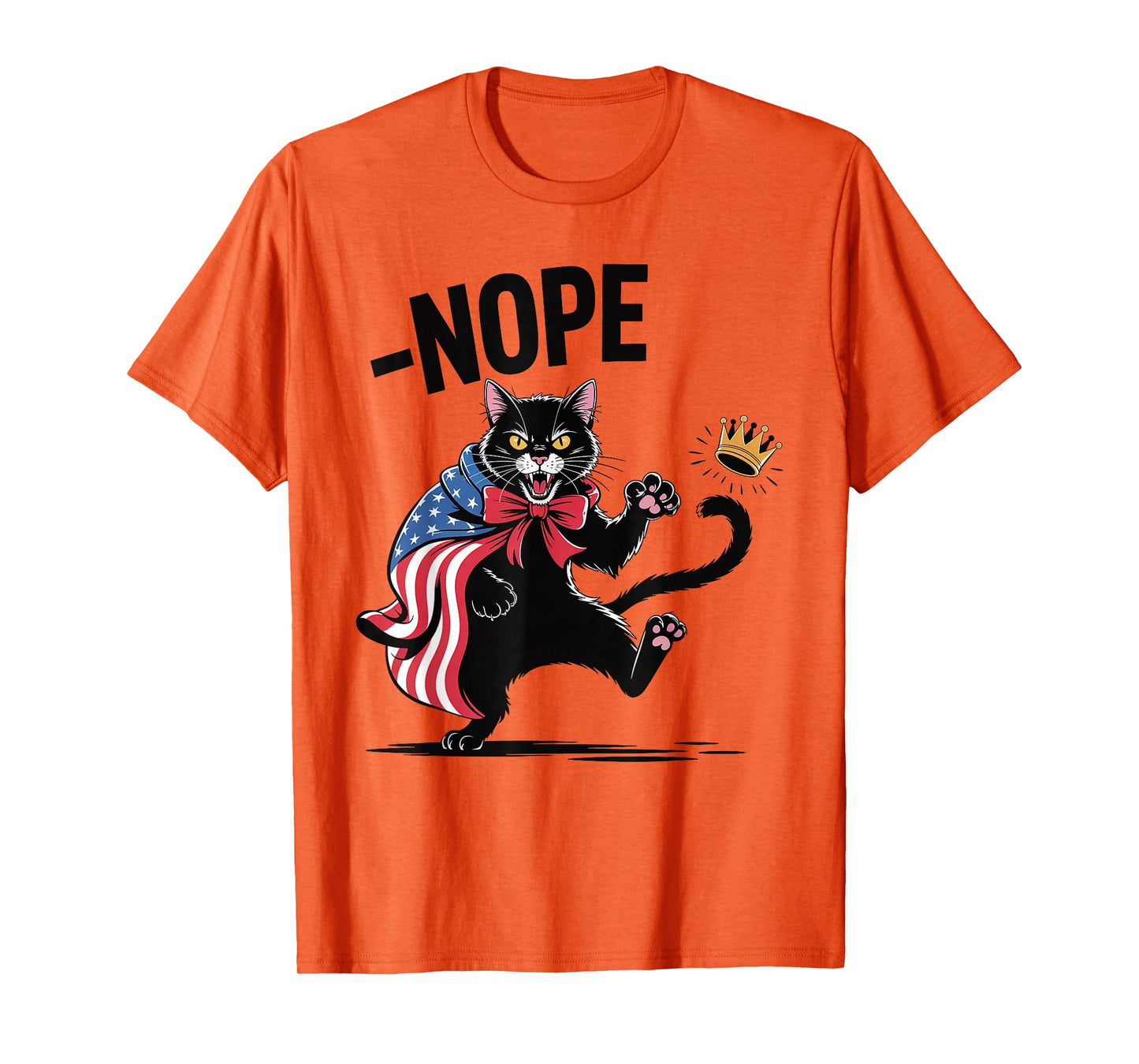 Funny Black Cat No Kings October 18 No Kings Day Men Women T-Shirt