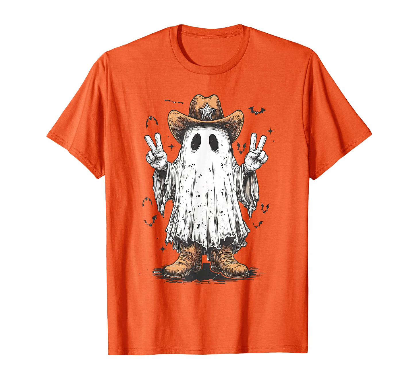 Boo Haw Cute Ghost Funny Cowboy Cowgirl Western Halloween T-Shirt