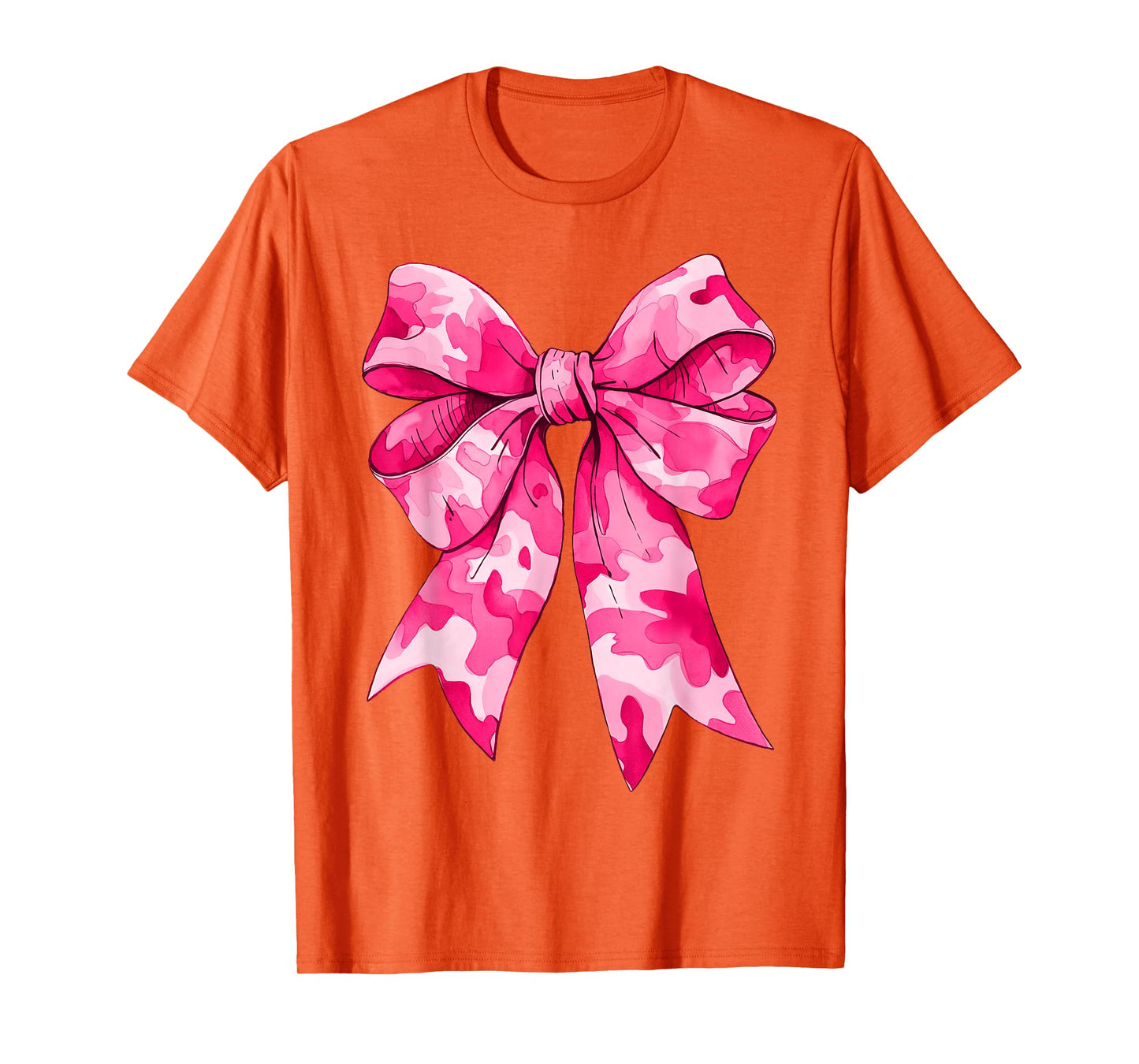 Girl Cute Pink Camo Color Coquette Bow Camouflage T-Shirt