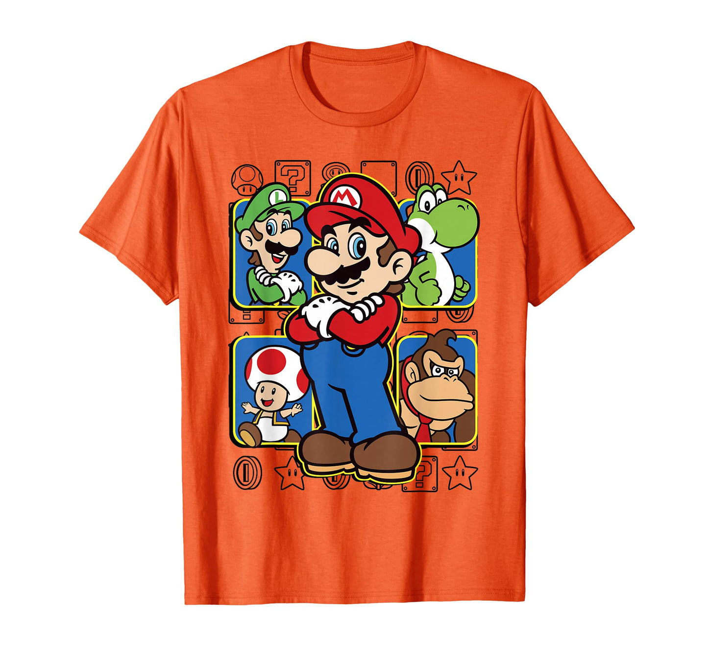 Super Mario Luigi Yoshi Toadstool Donkey Kong Box-Up T-Shirt T-Shirt