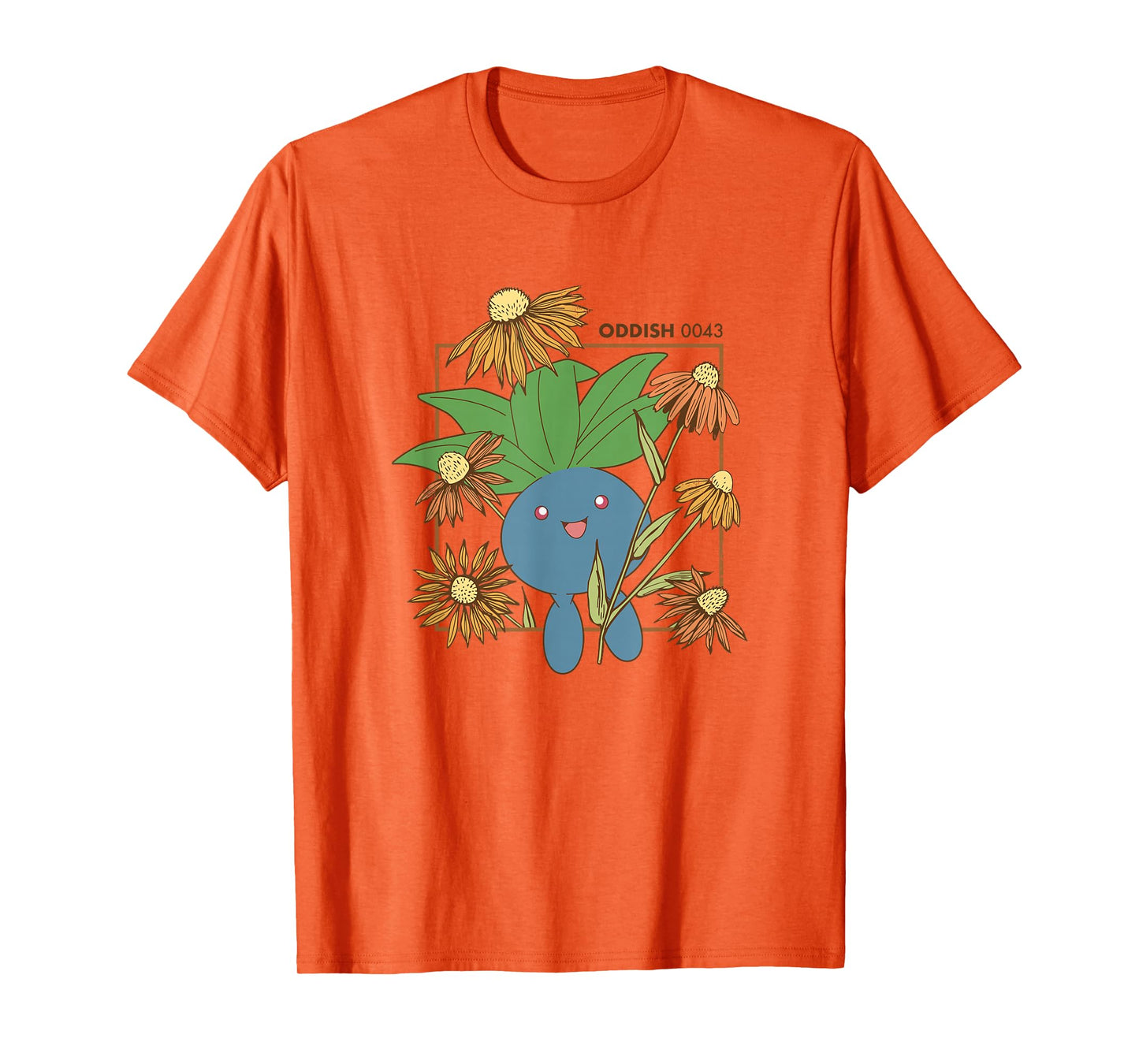 Pokémon Oddish 0043 Happy Jumping Floral Portrait T-Shirt