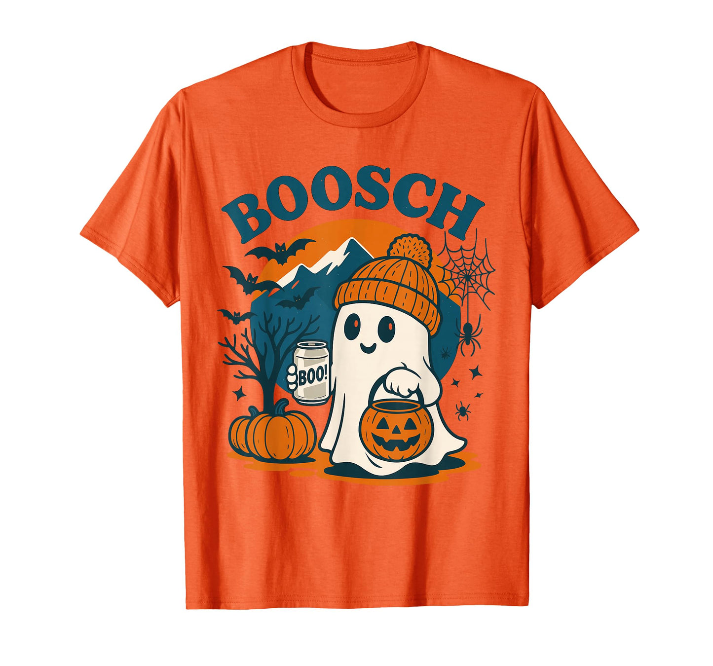 Boosch Light Halloween Shirt Men, Funny Ghost Beer Drinking T-Shirt