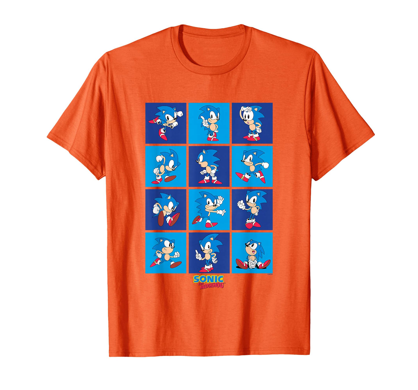 Sonic The Hedgehog Many Poses Of Sonic Retro Panels T-Shirt