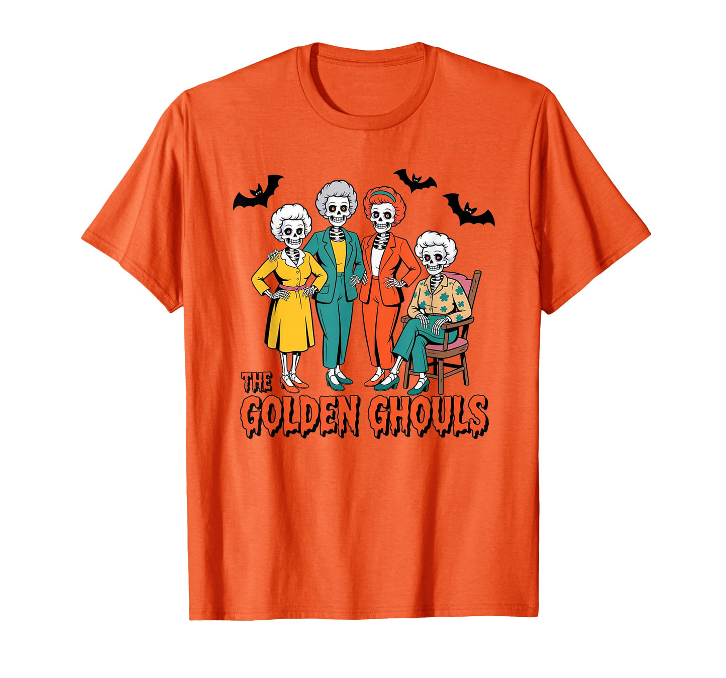 Golden Ghouls Halloween Design for Fans of Spooky Fun T-Shirt