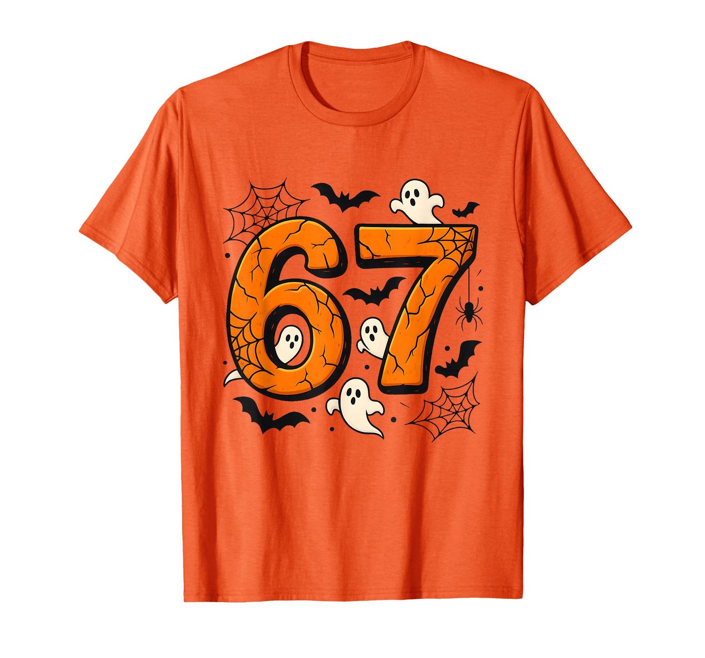 6 7 Halloween Design | Scary Pumpkin Numbers Ghosts Bats T-Shirt