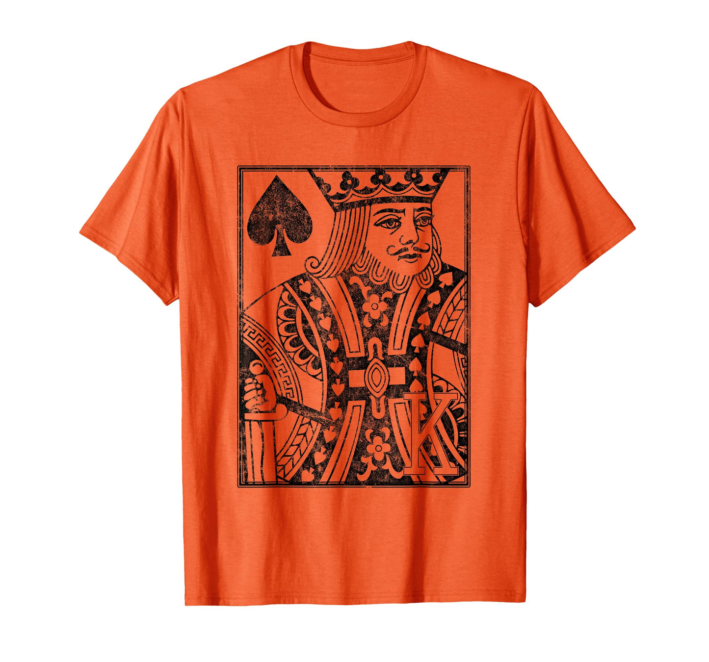 King of Spades Vintage Look Distressed Playing Card T-Shirt