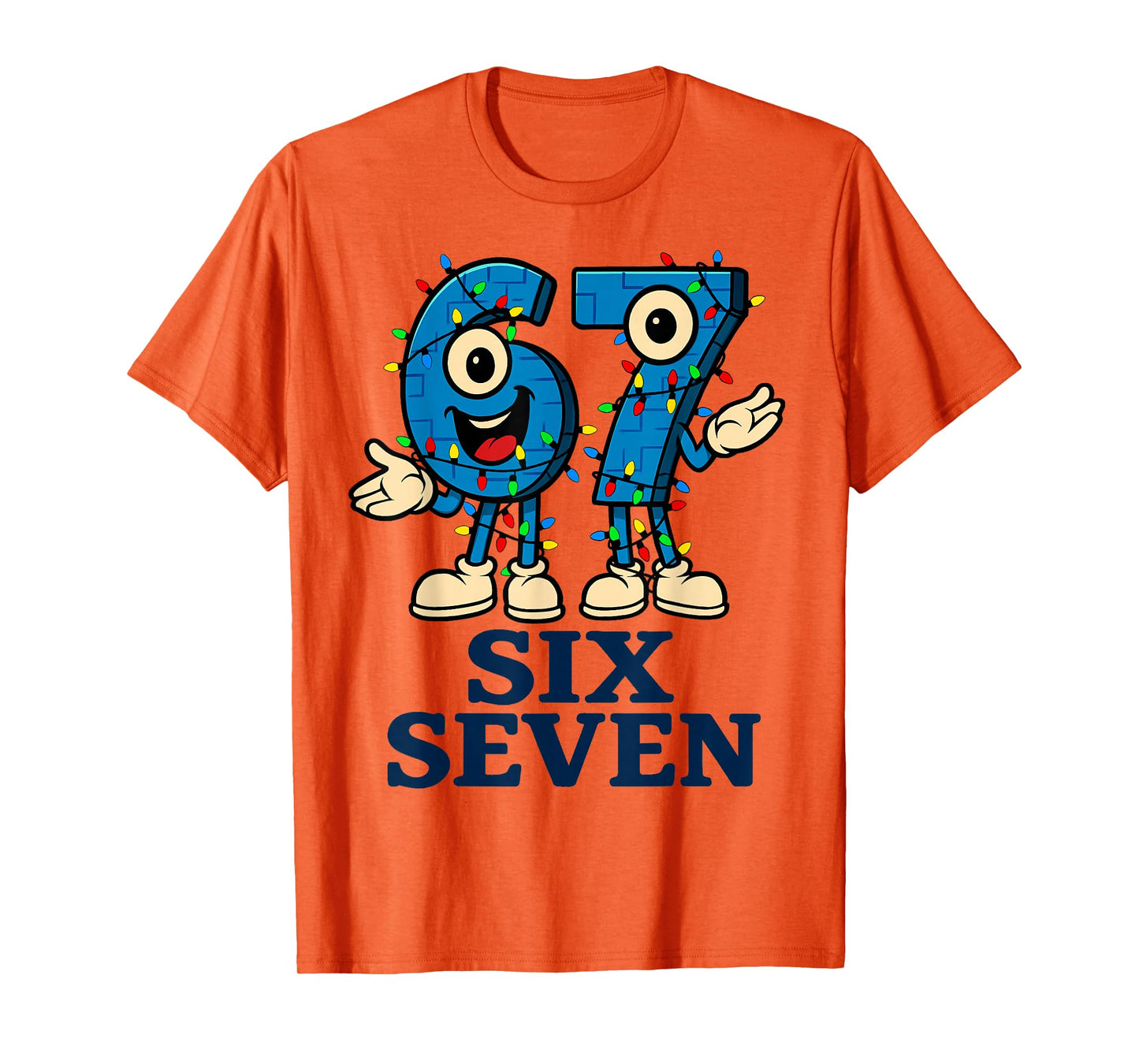 67 Six Seven 6-7 Christmas Lights - Funny Brainrot Kids Meme T-Shirt