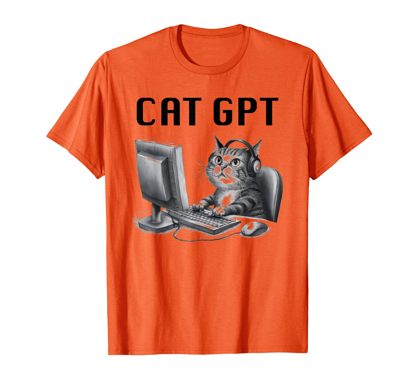 CAT GPT Funny AI Cat - Computer Chat Bot Humorous Kitty Pun T-Shirt