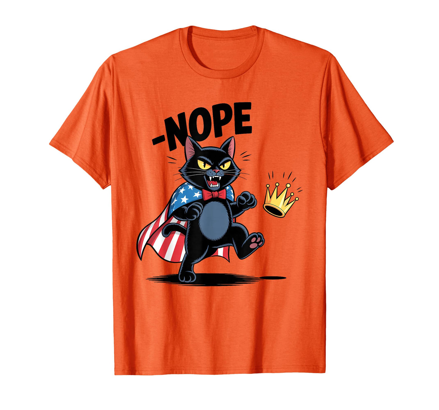 Funny Black Cat No Kings October 18 No Kings Day Men Women T-Shirt