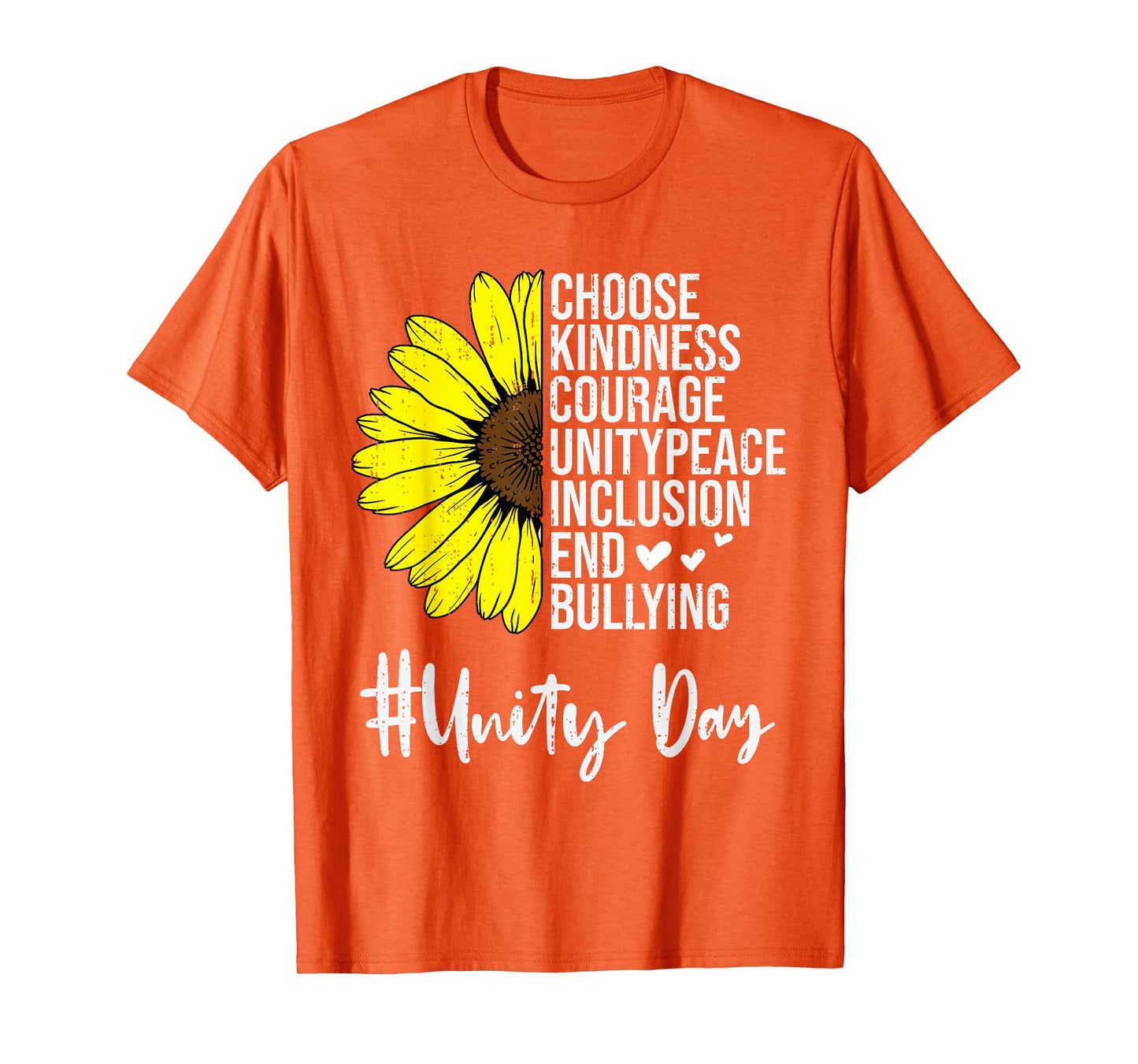 Unity Day Orange Choose Kindness Sunflower Anti Bullying T-Shirt