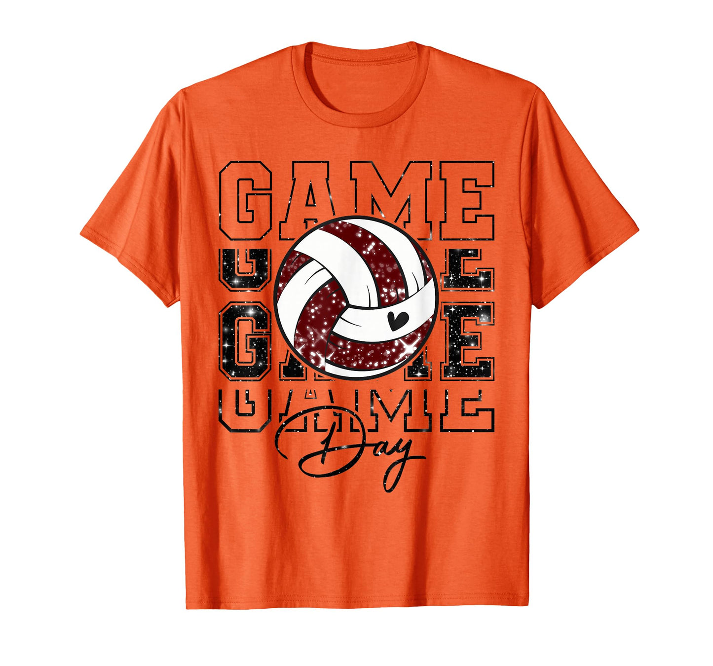 Volleyball Game Day Girls Volleyball Mom Maroon & White T-Shirt