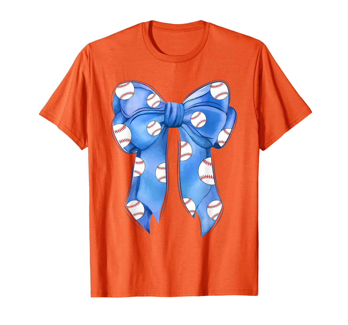 Baseball Coquette Bow Funny Baseball Blue Team T-Shirt