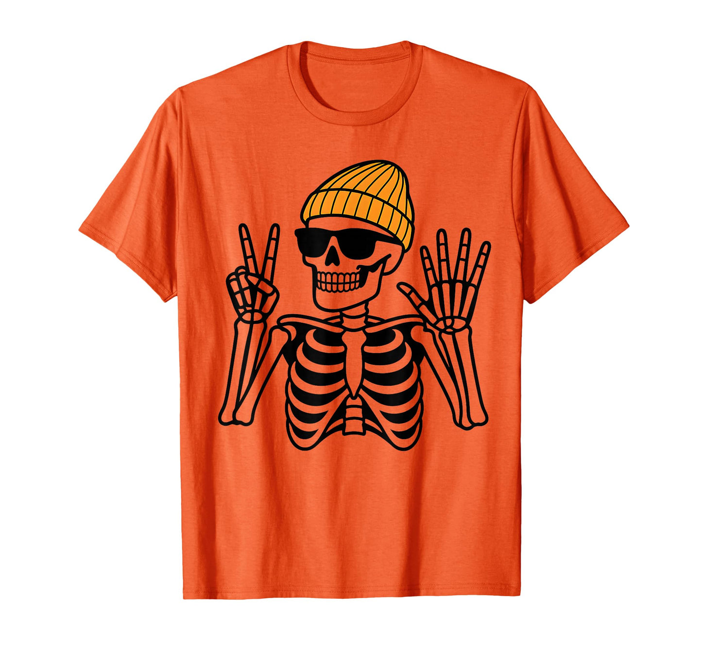 67 Halloween Skeleton Peace Sign Funny Meme Six Seven Boys T-Shirt