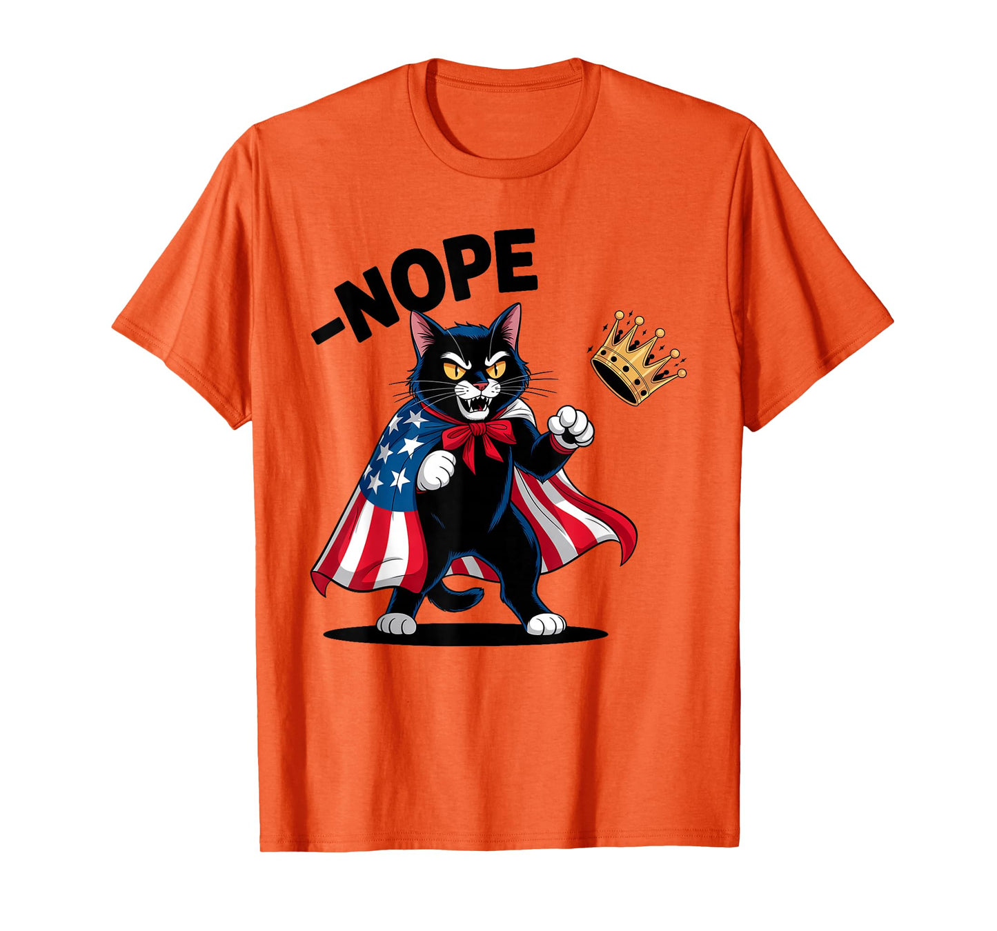 Funny Black Cat No Kings October 18 No Kings Day Men Women T-Shirt