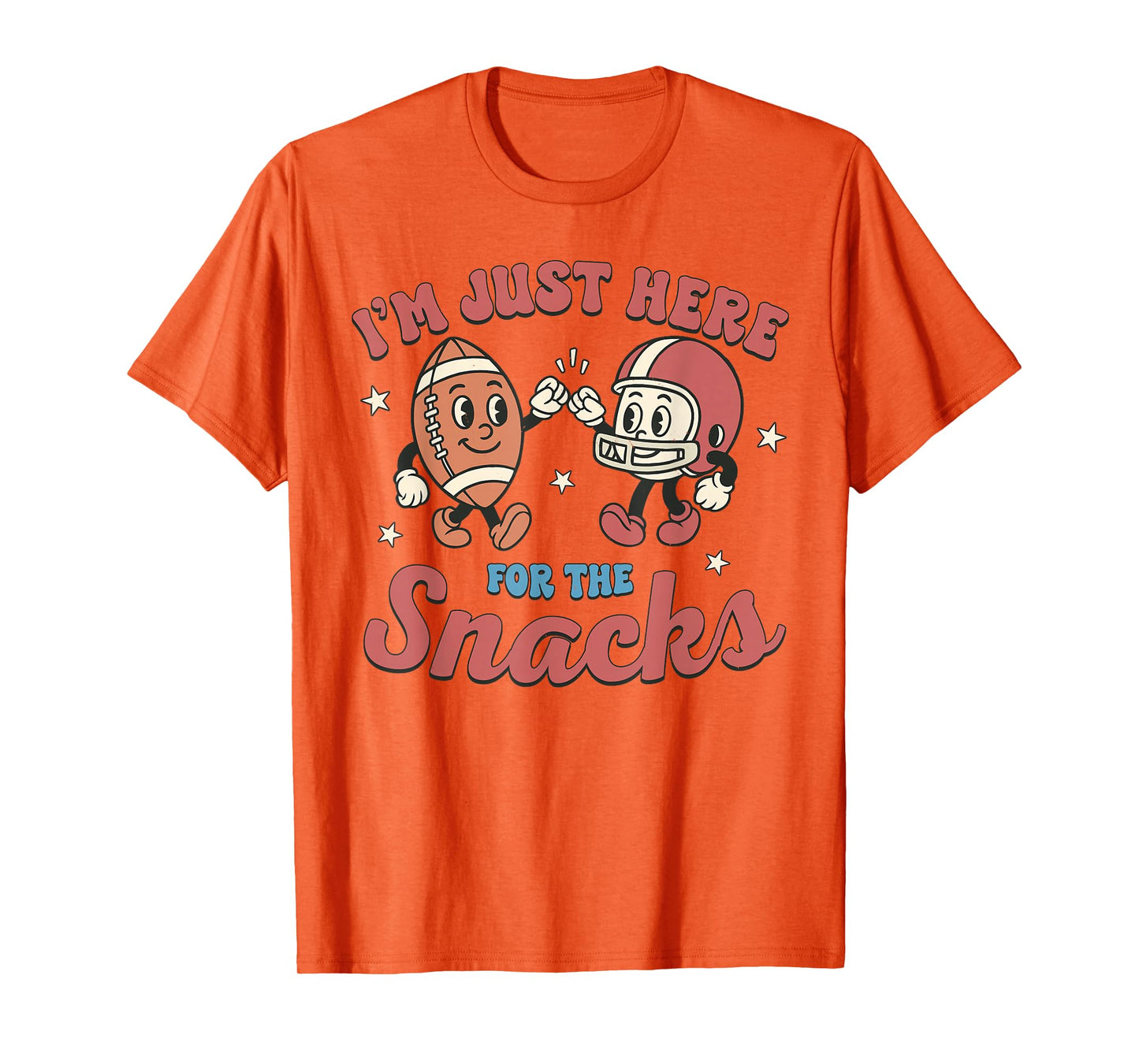 Retro I'm Just Here for The Snacks Cute Football Women Kids T-Shirt