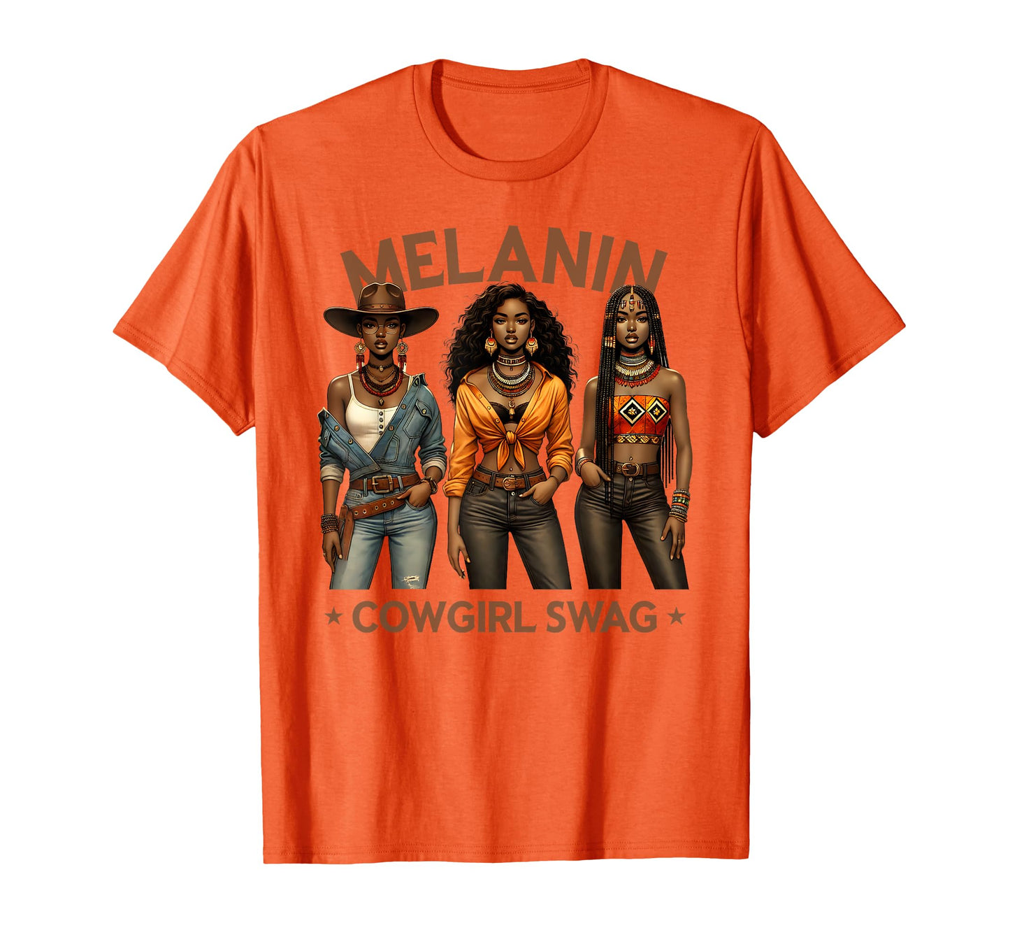 Melanin Cowgirls African Melanin Cowgirl Swag Black History T-Shirt