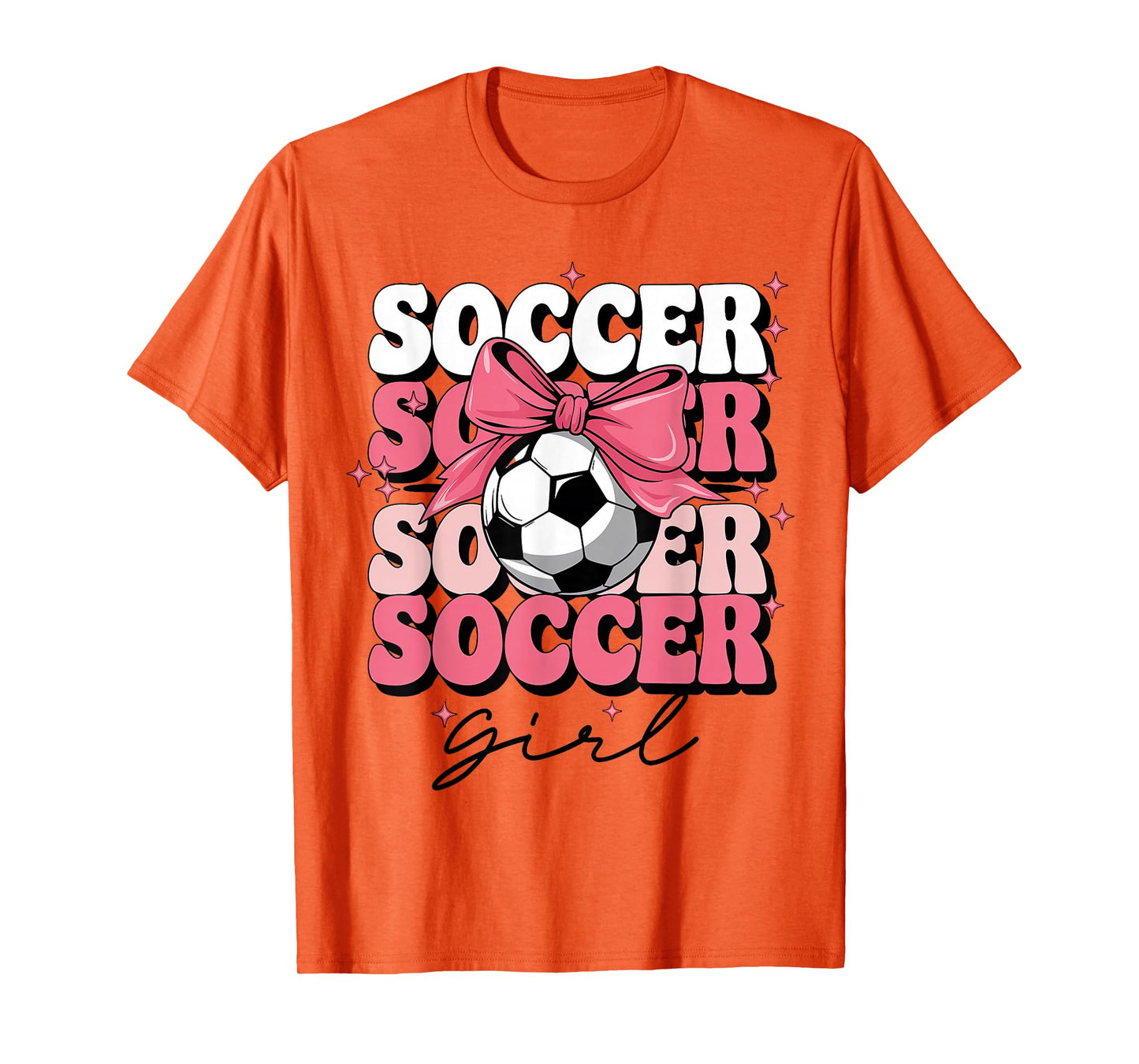 Groovy Soccer Girl Girls Coquette Bow Soccer T-Shirt