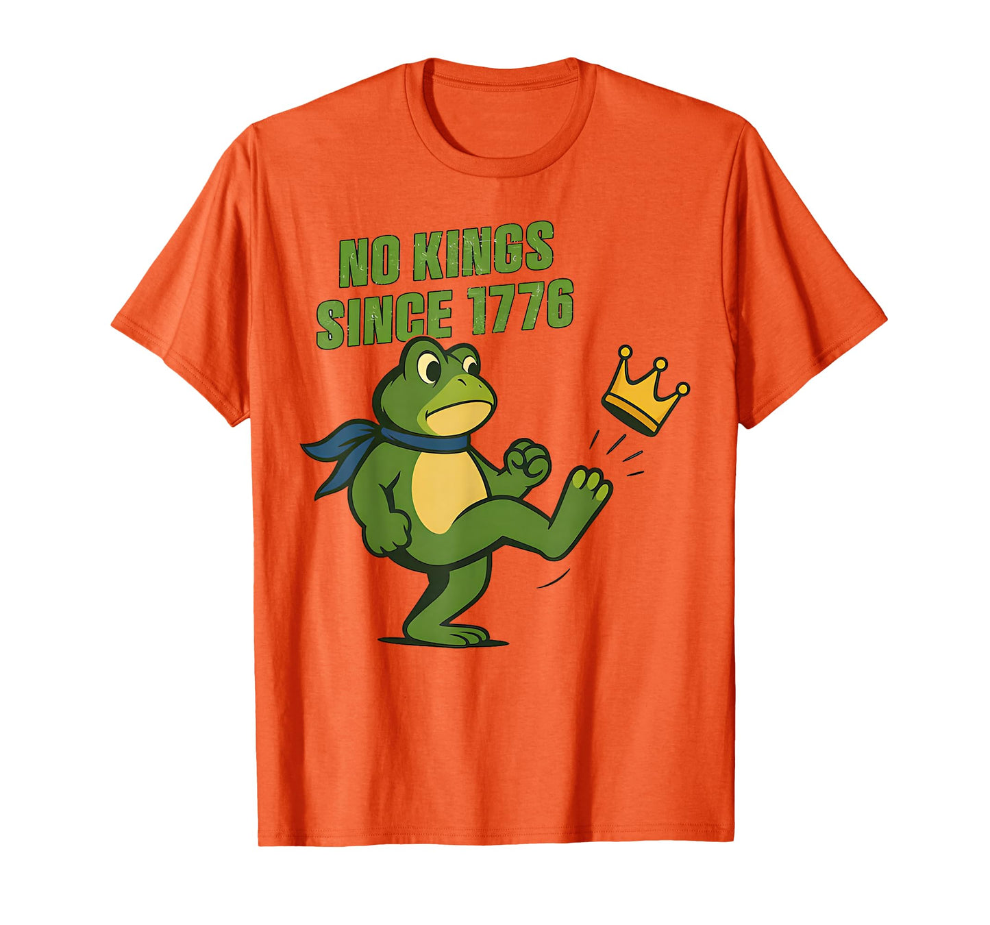 Retro No Kings Since 1776 Portland Frog Kicking Crown T-Shirt
