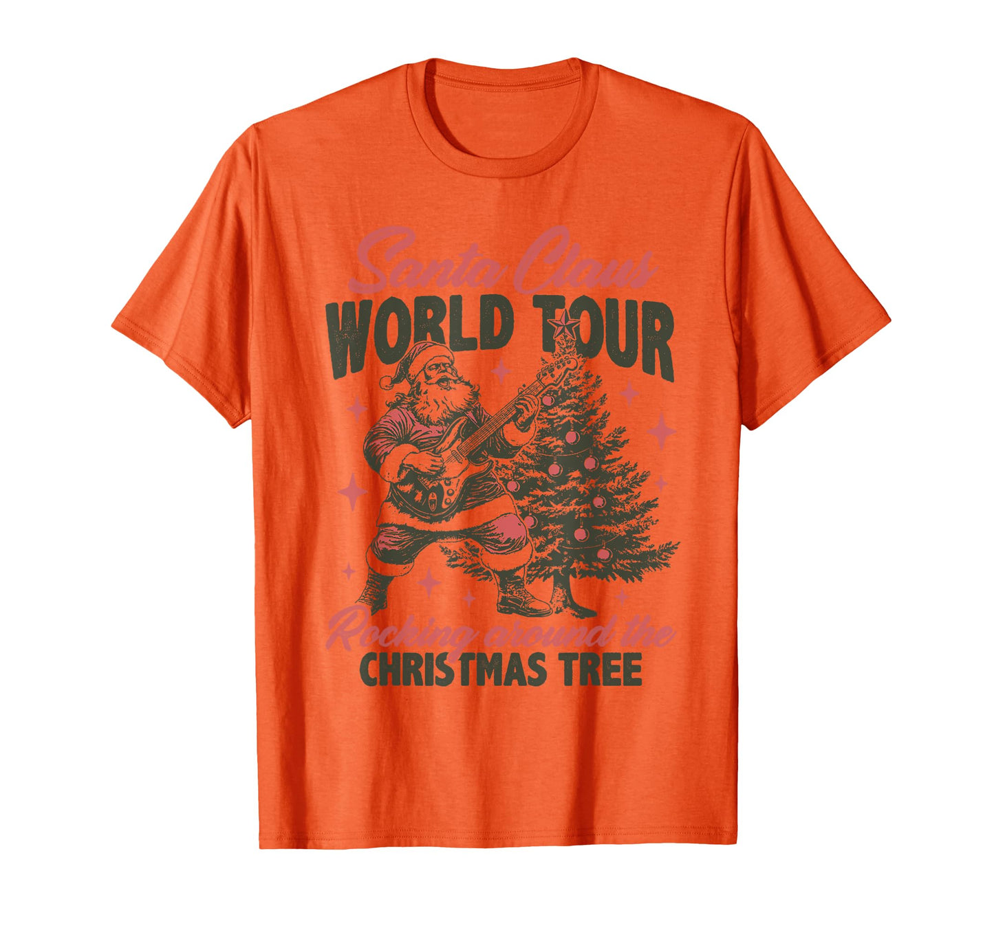 Santa Claus World Tour Rocking Around The Christmas Tree T-Shirt