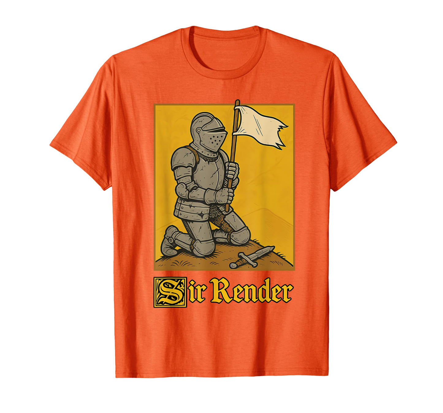 Sir Render Knight Pun Medieval Art Meme Joke T-Shirt