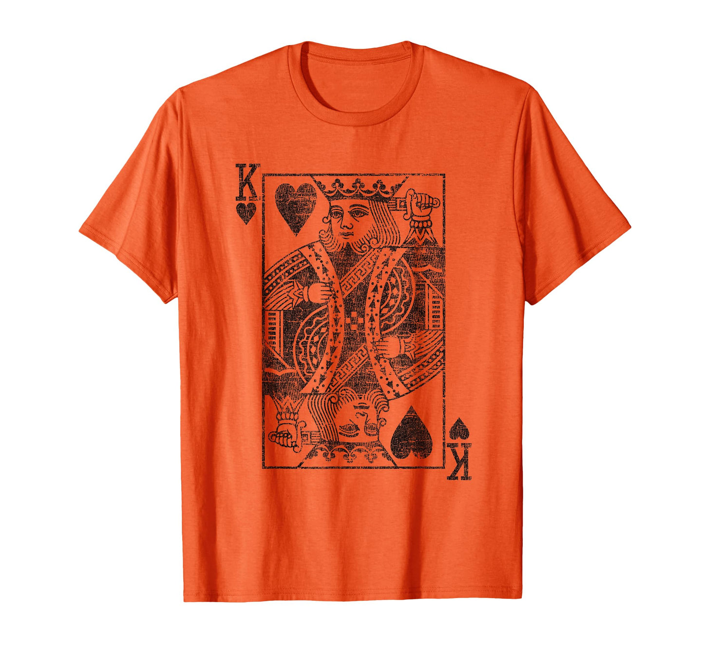 King of Hearts Playing Card Costume Poker Distressed T-Shirt