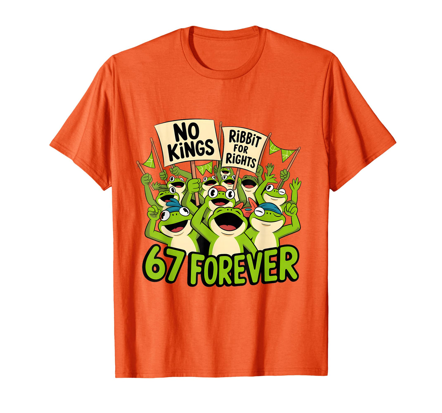 No Kings Just 67 Frogs Protest Ribbit for Rights Six Seven T-Shirt