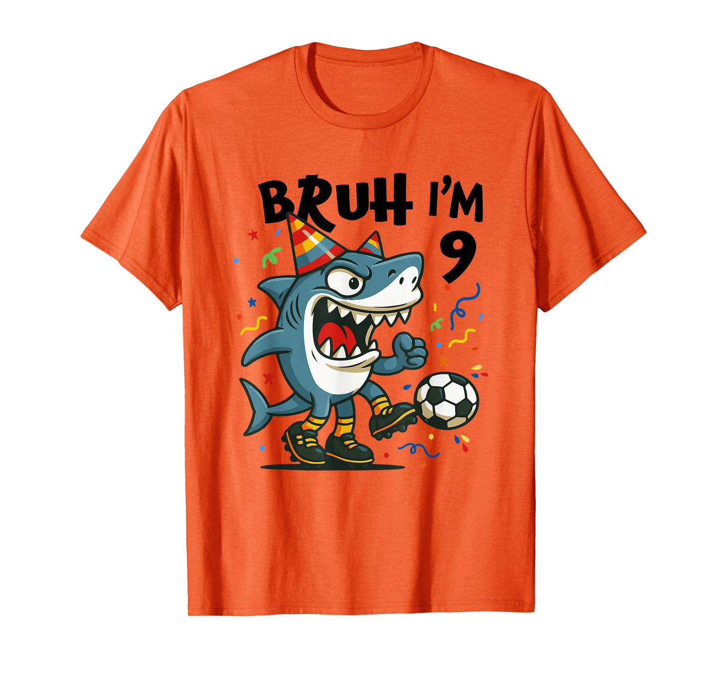 Tralalero Tralala Italian Brain Red Boy Soccer 9th Birthday T-Shirt