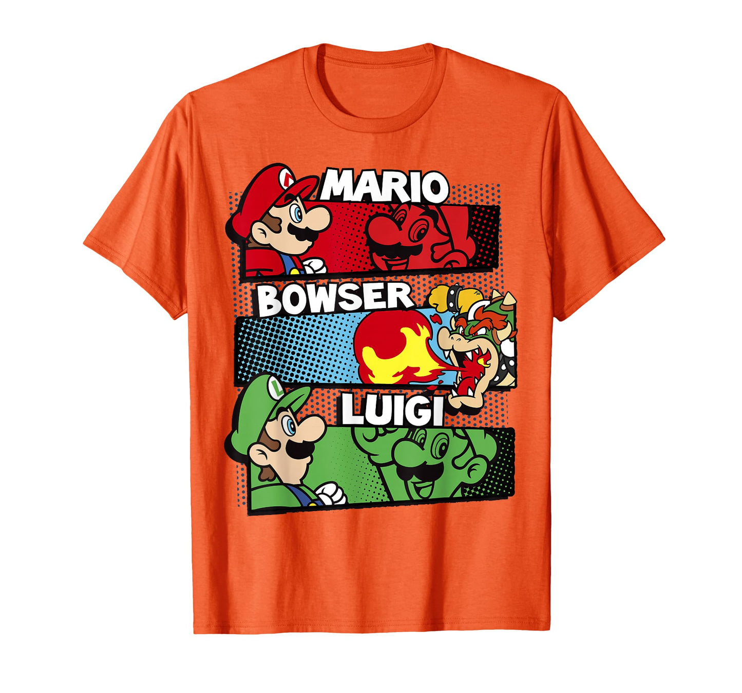 Super Mario Luigi Bowser Panels Group Shot Graphic T-Shirt T-Shirt
