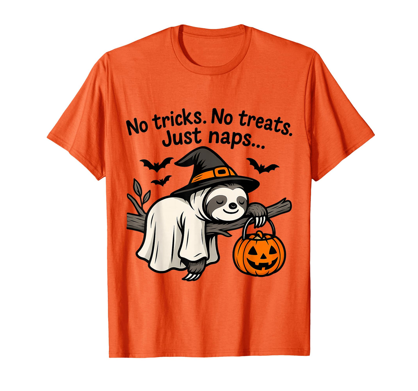 Funny Halloween Sloth Sleeping No Trick Or Treat Just Nap T-Shirt