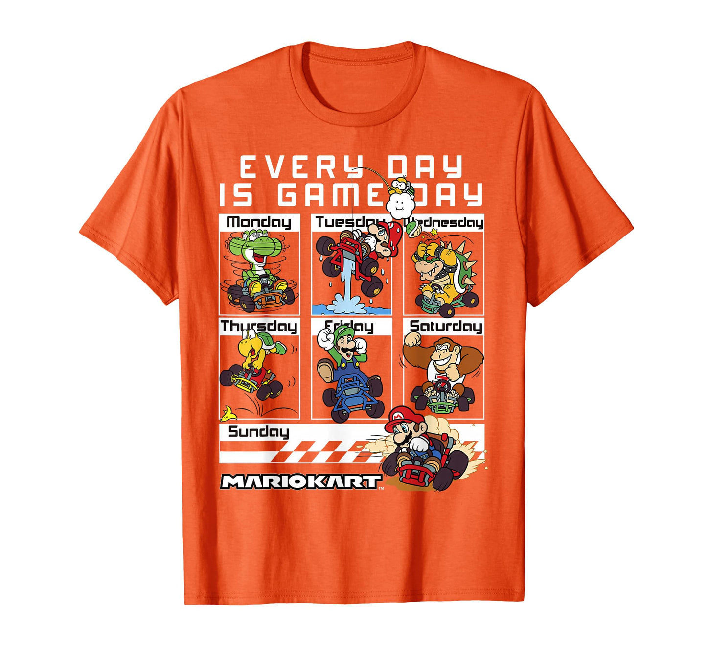 Mario Kart Everyday Is Game Day Group Shot Graphic T-Shirt T-Shirt