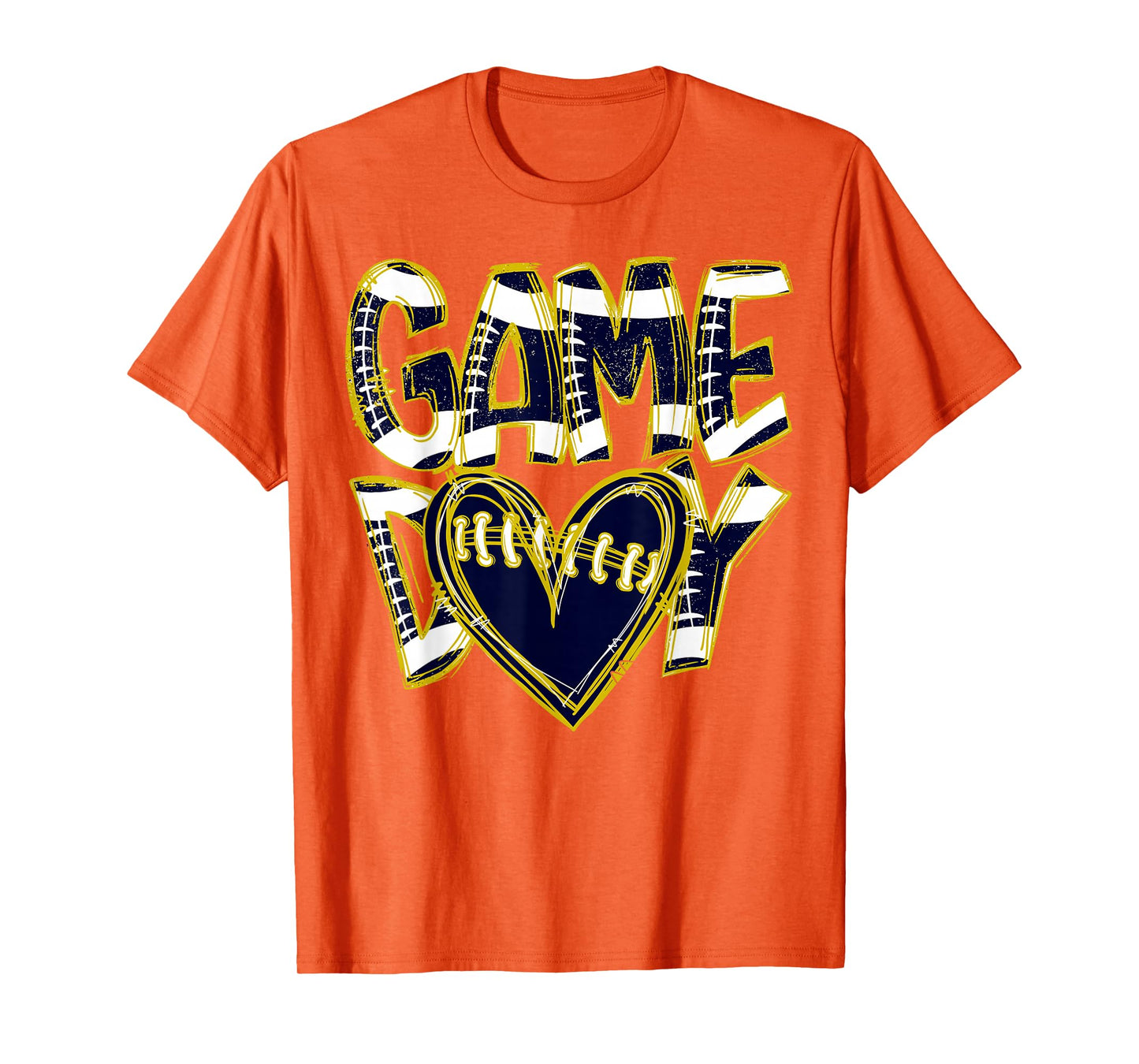 Game Day Football Team Spirit with Blue and Yellow Vibes T-Shirt
