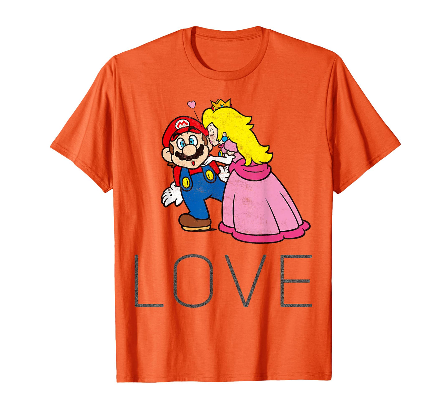 Super Mario Princess Peach Kiss Love Graphic T-Shirt