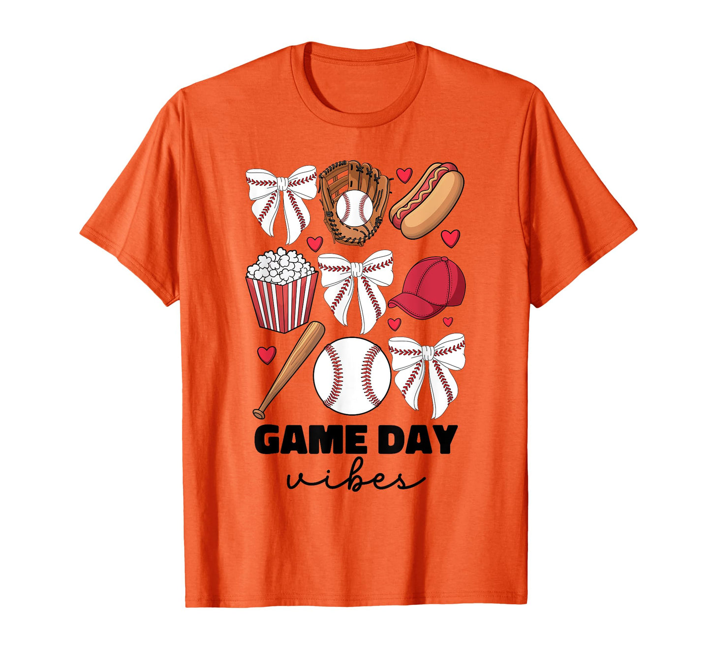 Game Day Vibes Coquette Bow Baseball Mom Women Girl Baseball T-Shirt