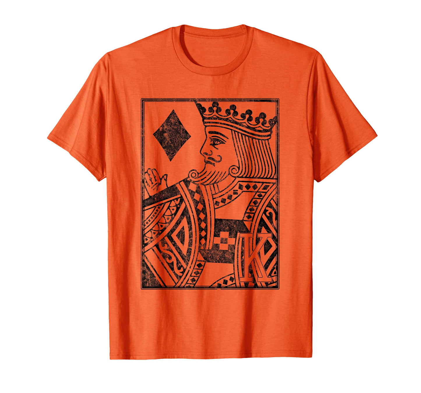 King of Diamonds Vintage Look Distressed Playing Card T-Shirt