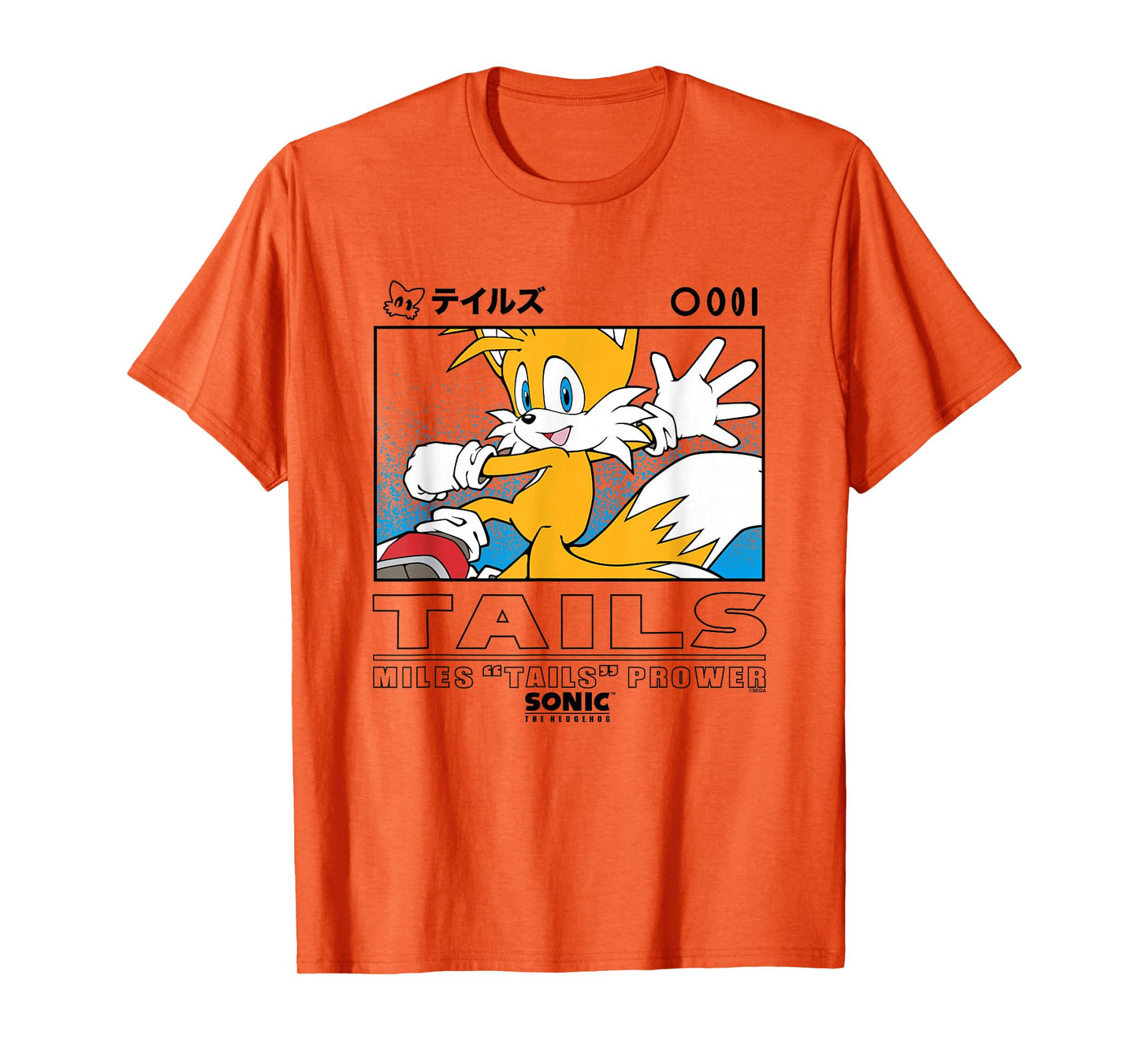 Sonic The Hedgehog Miles Tails Prower Kanji Portrait T-Shirt