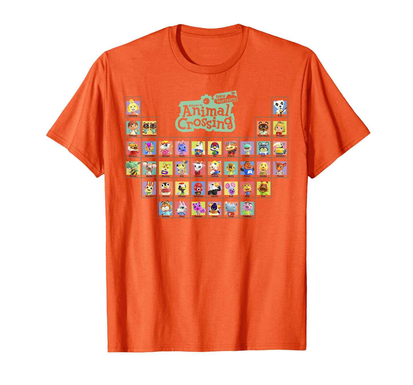 Animal Crossing: New Horizons Periodic Table Of Villagers T-Shirt