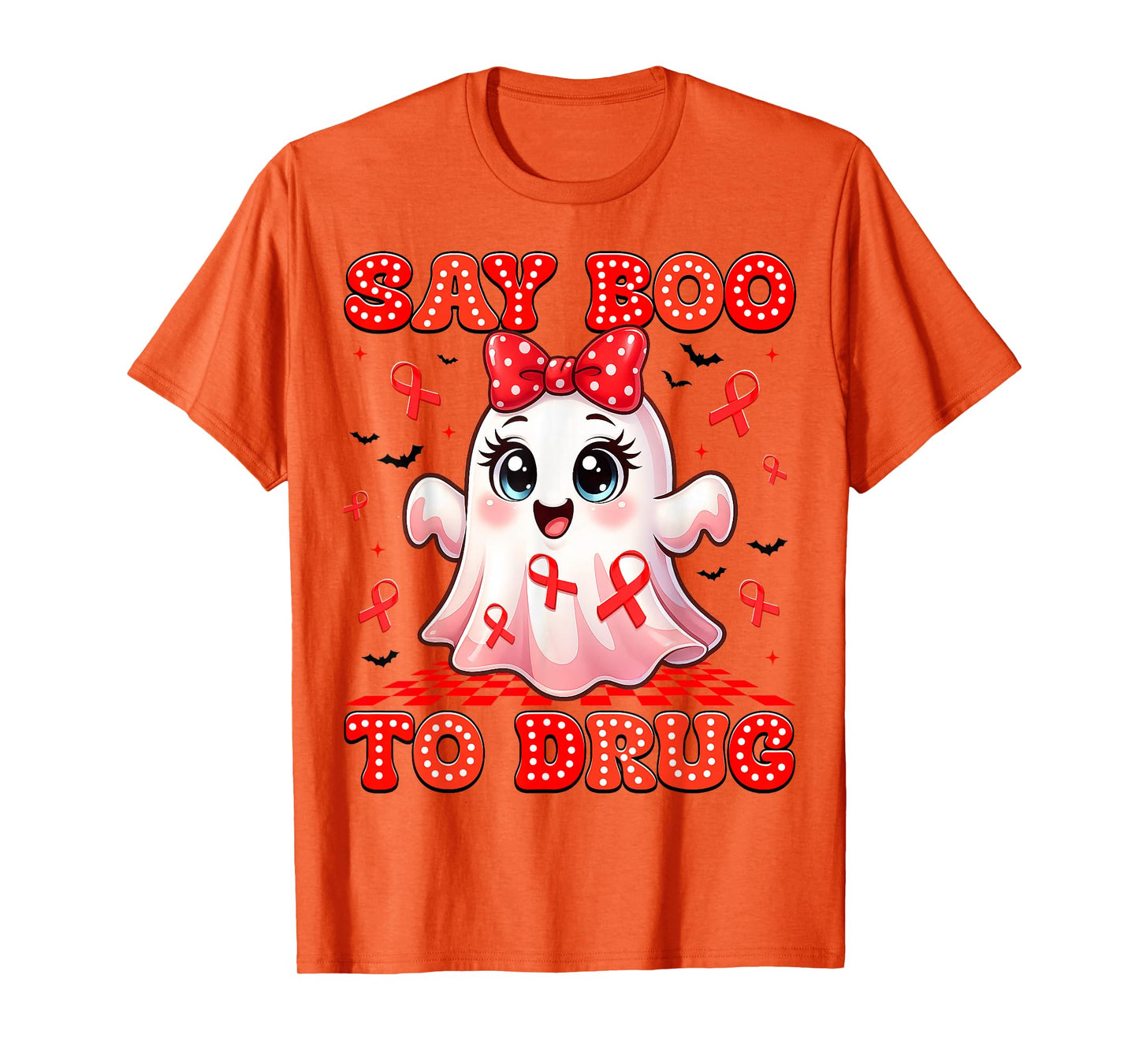 Say Boo to Drugs Coquette Red Ribbon Week Awareness Men Wome T-Shirt