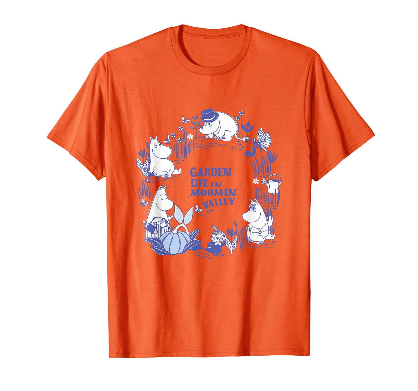 Moomin Garden Life In Moominvalley Blue Print T-Shirt