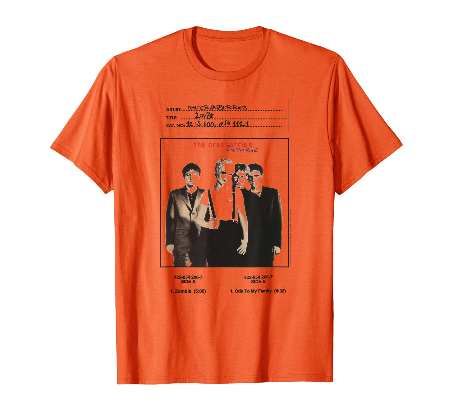 The Cranberries Zombie Vinyl Handwritten Vintage Band T-Shirt
