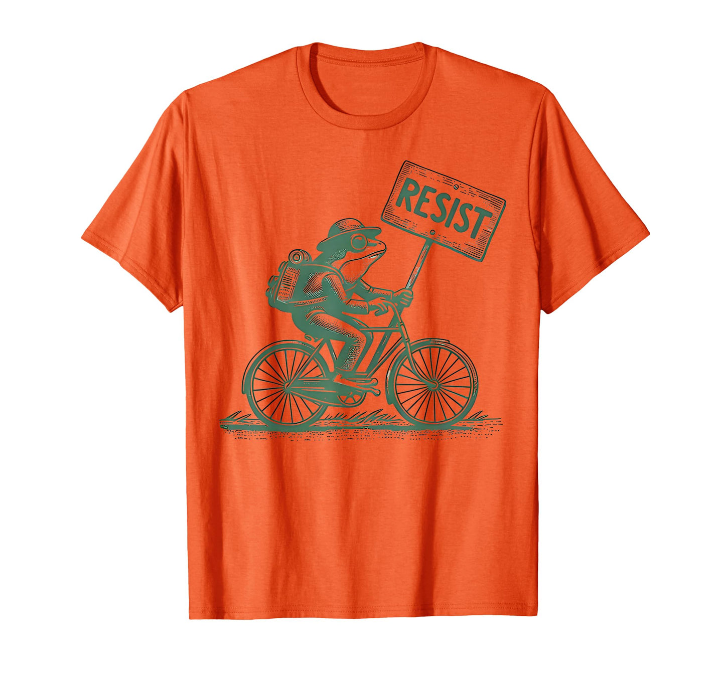 Frog On Bike Resist Portland Frog Protest Vintage T-Shirt